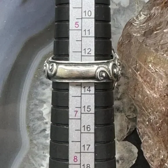 Carolyn Pollack Sterling Silver Elongated Oval Dark Green Chalcedony Ring - Picture 10 of 10